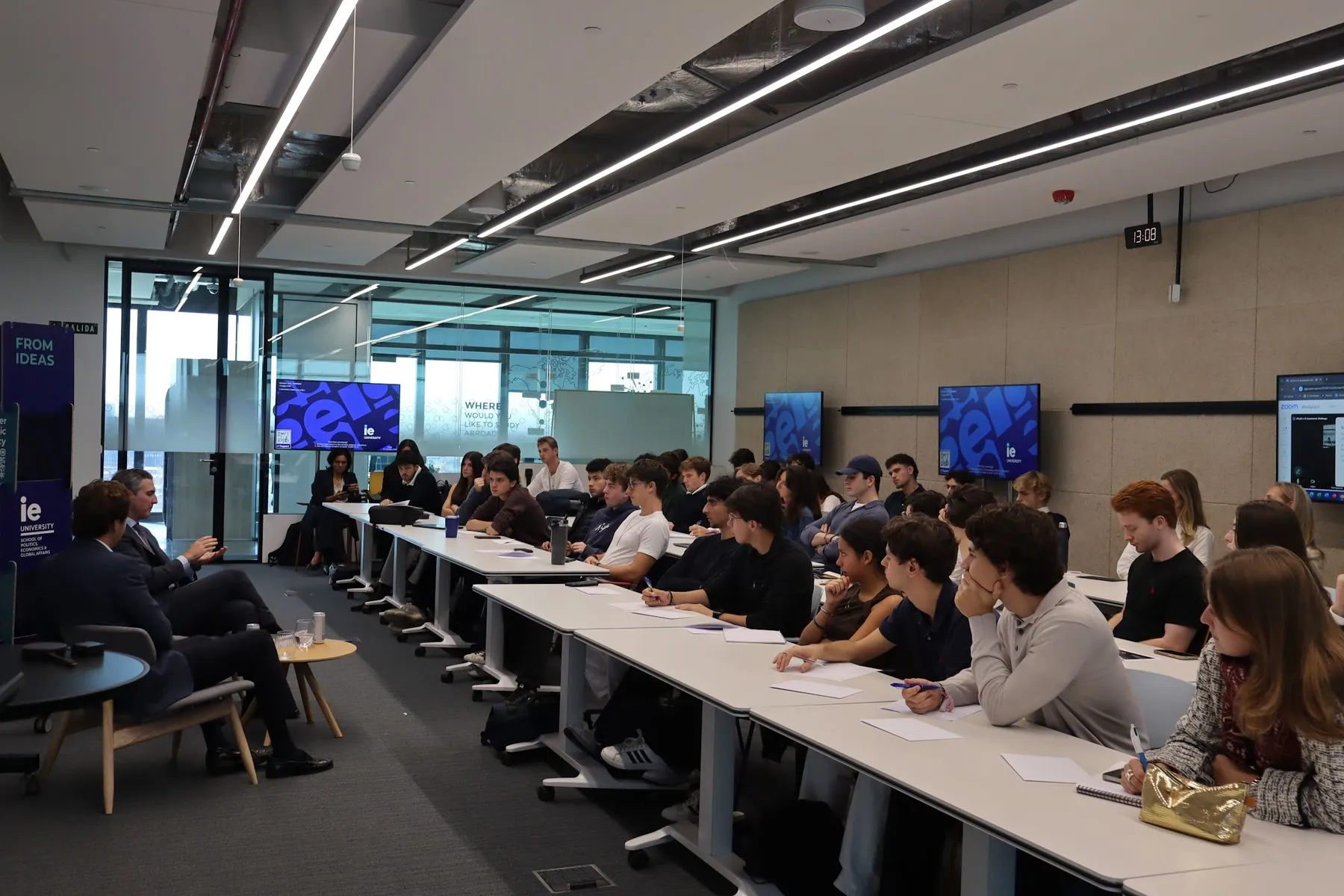 IE University students at the ATLAS × IE Investment Challenge kickoff